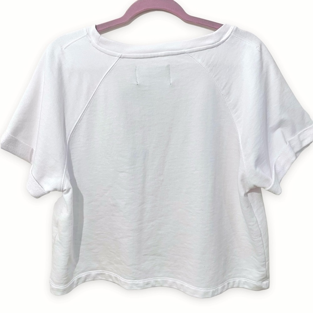 NWT Calvin Klein White Logo Short Sleeve Crop Top Size Large - Picture 2 of 13